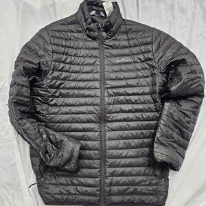Eddie Bauer  Down Microlight Jacket Men's Medium Black Full Zip
